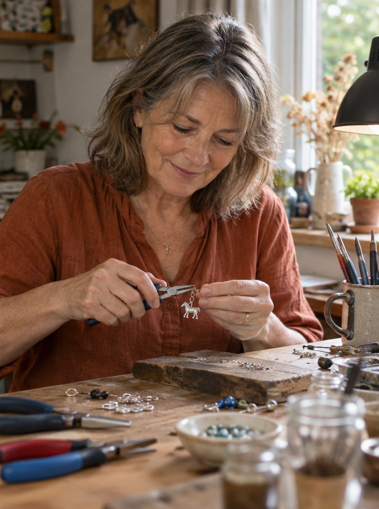 Close-up of jewellery making