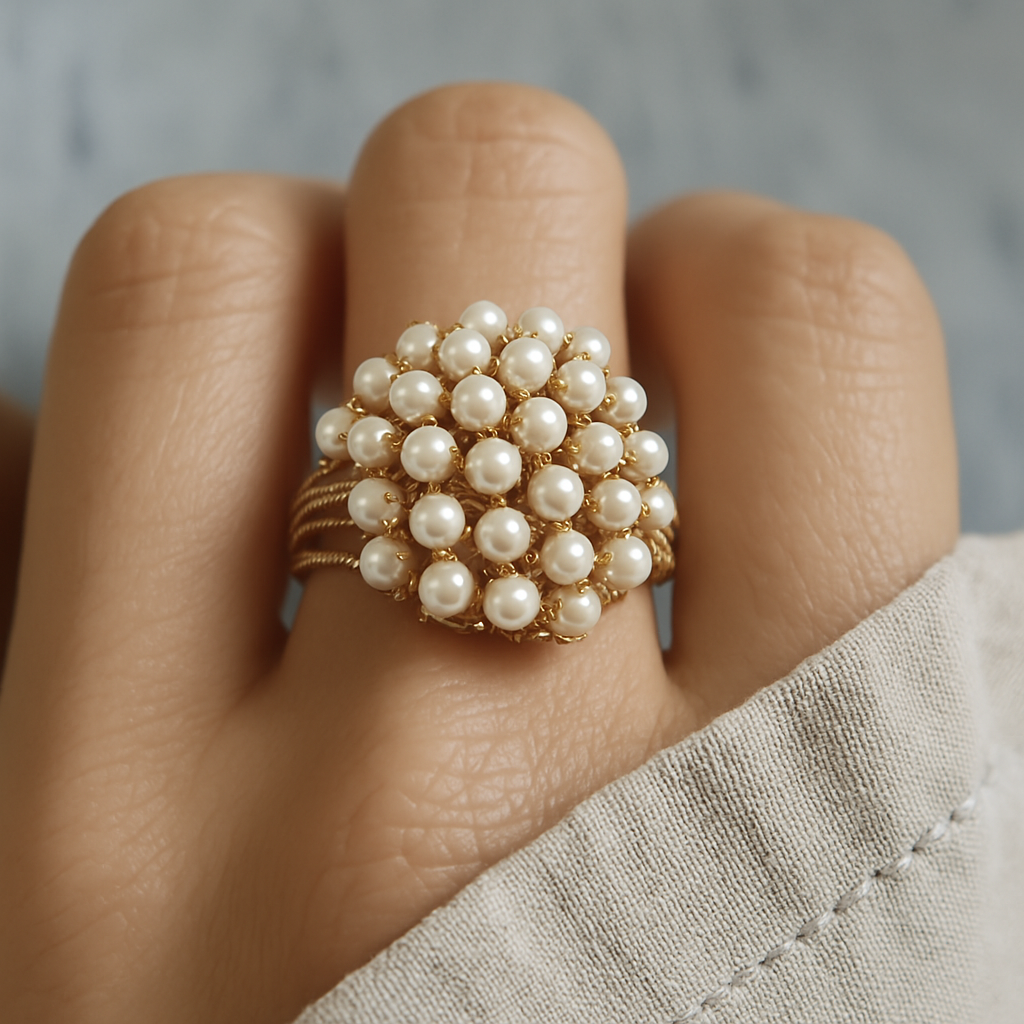 Inlaid Pearls Ring