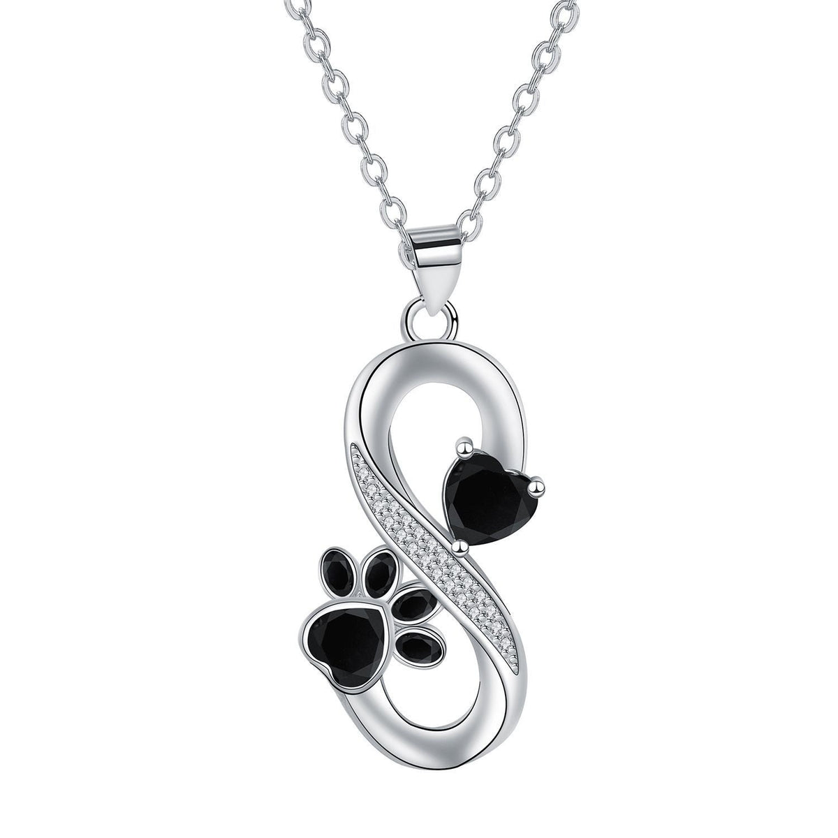 Infinite Symbol Necklace Hearts Paw Print