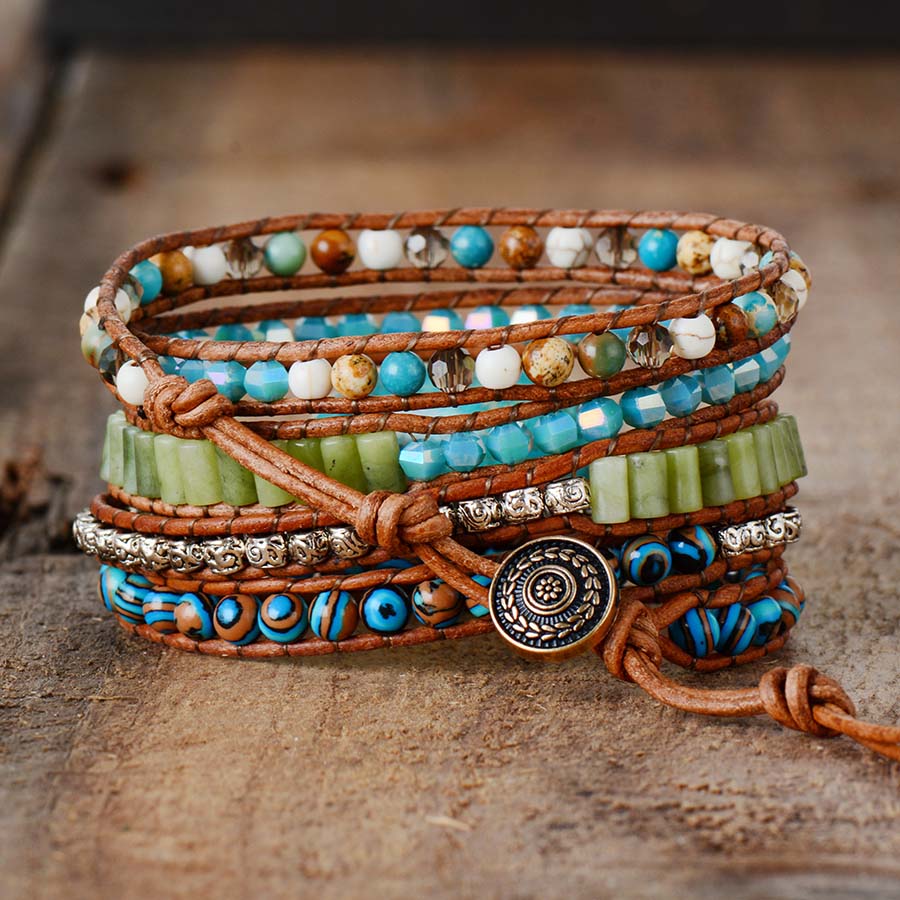 Ocean Jasper Wrap Bracelet