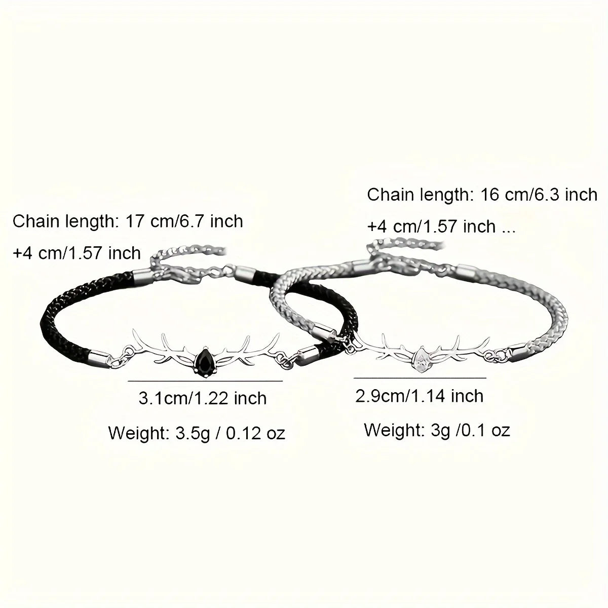 Deer Horn Heart Bracelet with Zircon