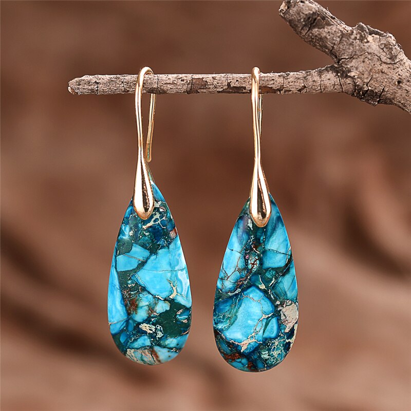 Ocean Regalite Drop Earrings