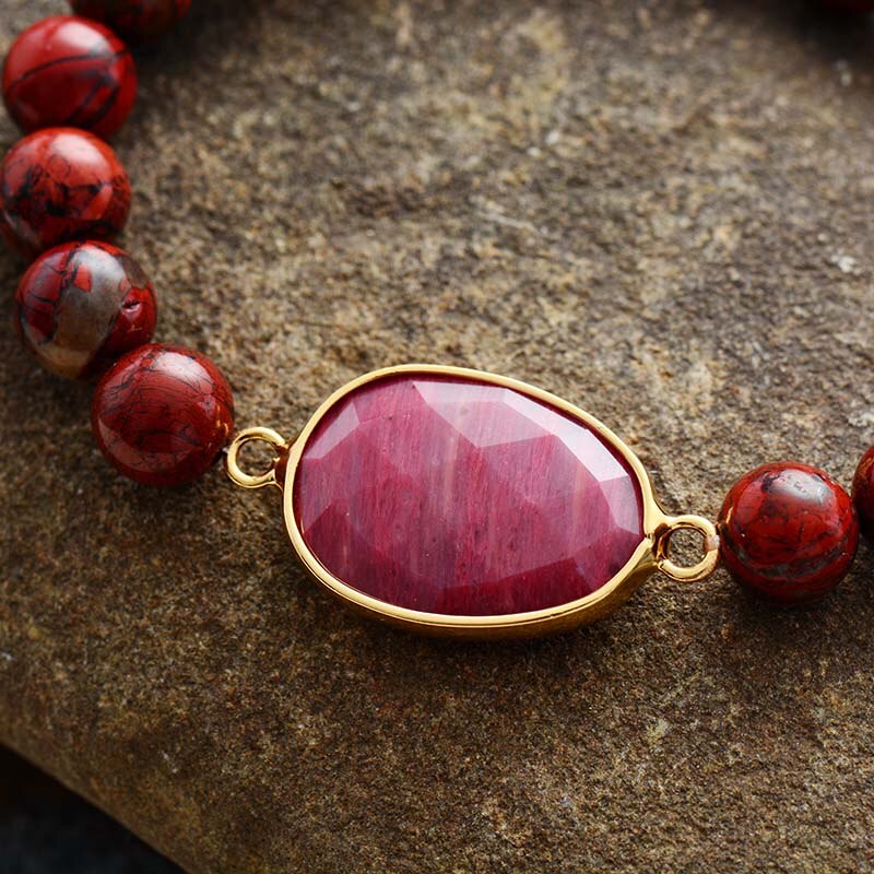 Red Jasper Bead Bracelet