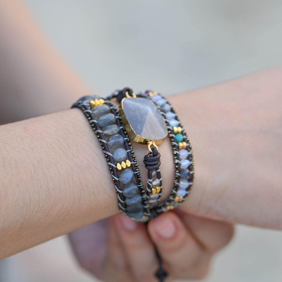 Labradorite Protection Wrap Bracelet