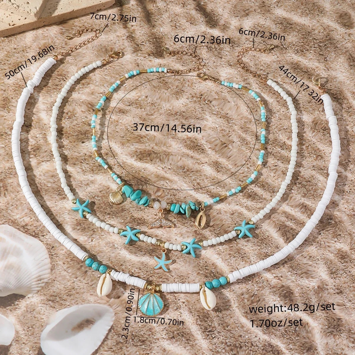 Bohemian Ocean Shell Layered Necklace