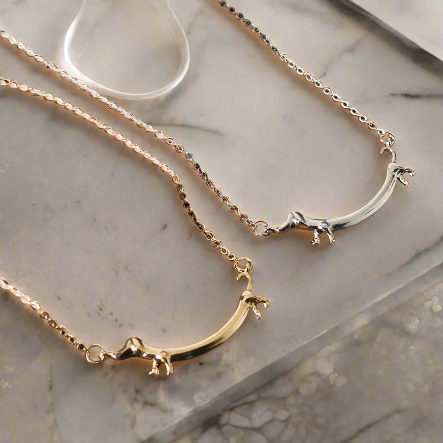 Gold-Tone Dachshund Necklace