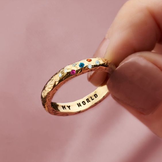 Vintage Colorful Gold Ring
