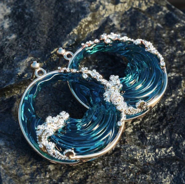 Vintage Ocean Wave Earrings